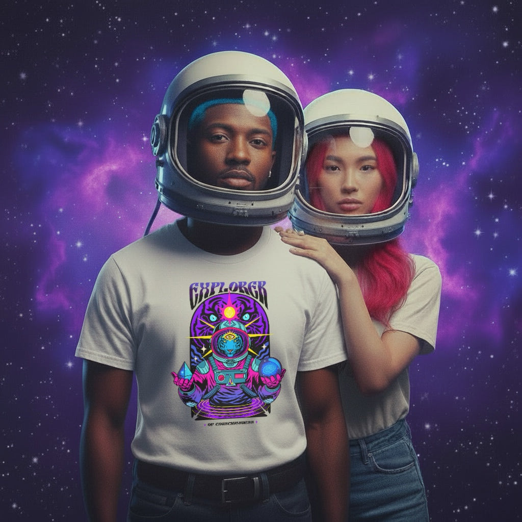 EXPLORER OF CONSCIOUSNESS - Unisex classic tee - Illustrated artwork inspired by self-discovery and the exploration of awareness.