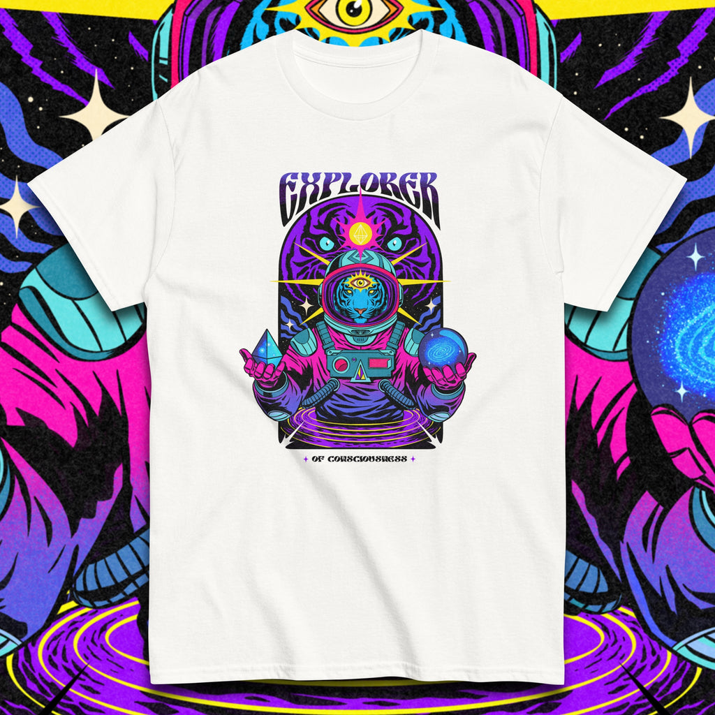 EXPLORER OF CONSCIOUSNESS - Unisex classic tee - Illustrated artwork inspired by self-discovery and the exploration of awareness.